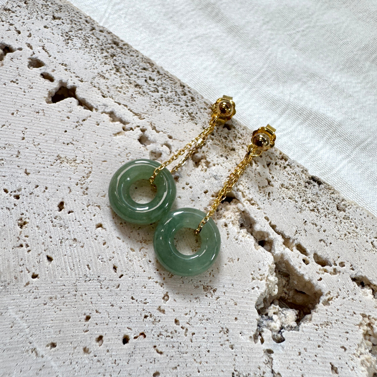 STAPLE | Green Doughnut Jadeite Earrings