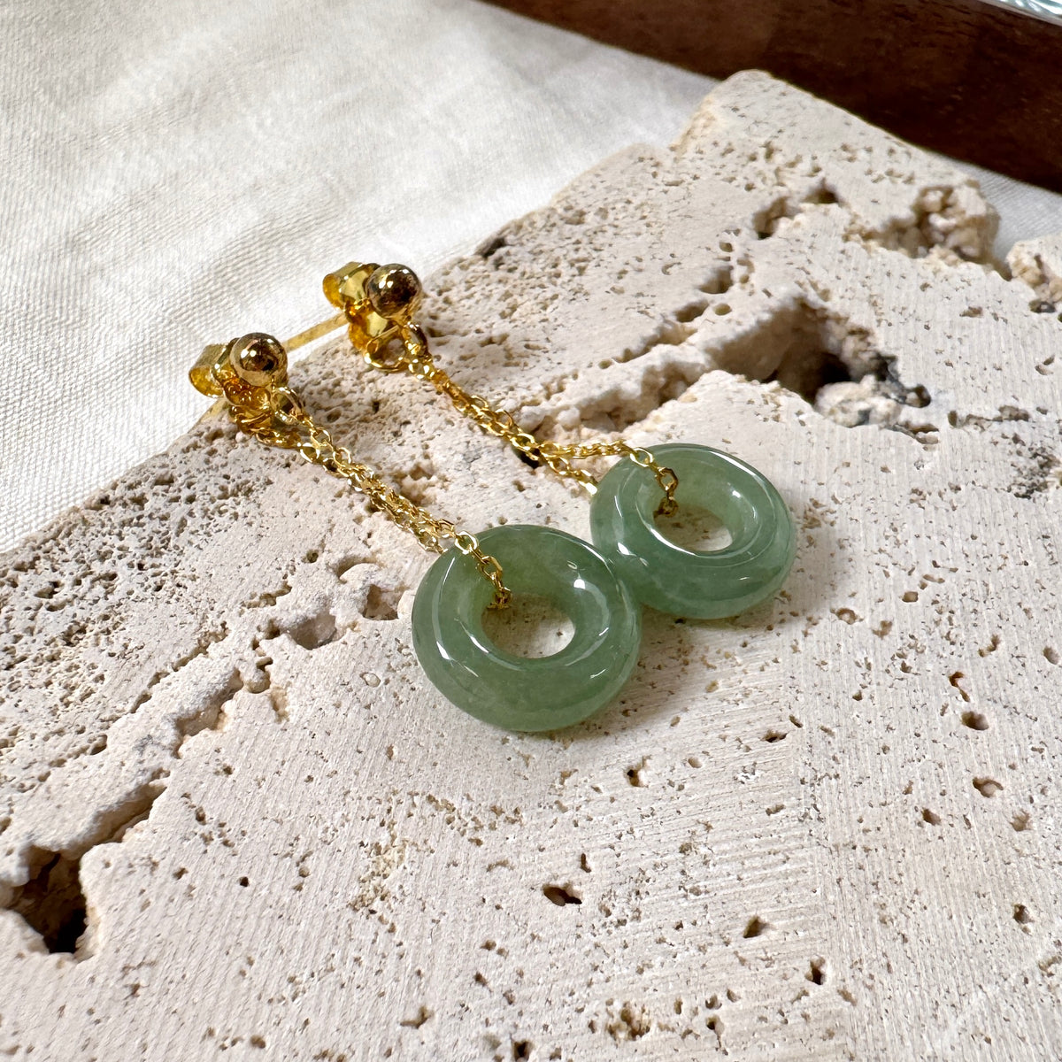 STAPLE | Green Doughnut Jadeite Earrings
