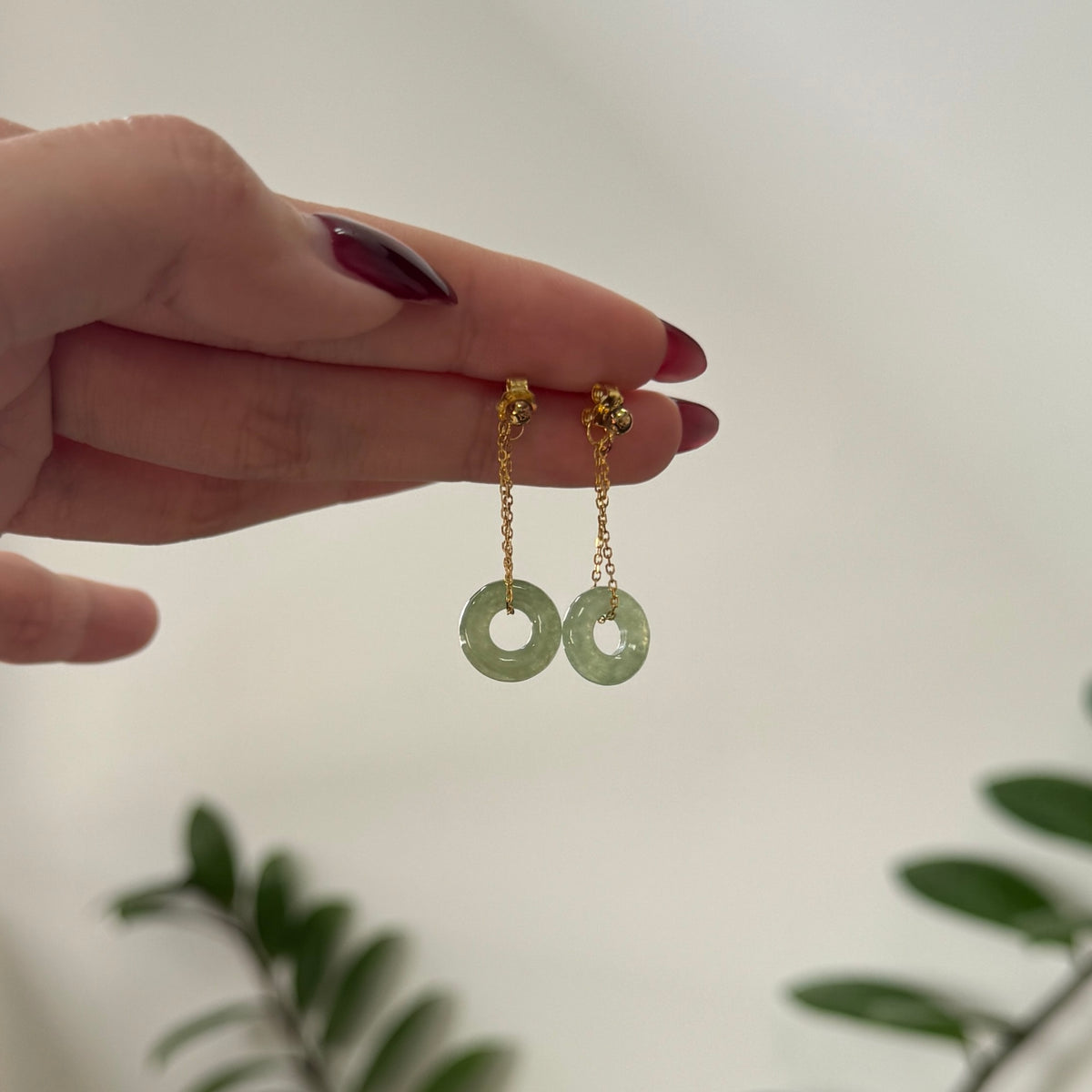 STAPLE | Green Doughnut Jadeite Earrings