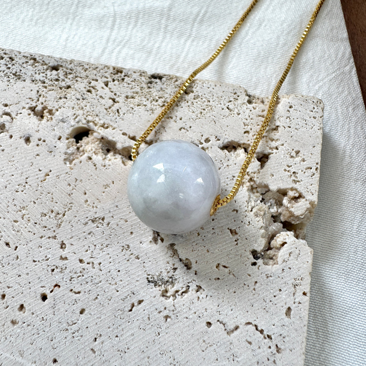 STAPLE | 18k Gold Lavender Jadeite Sphere Pendant