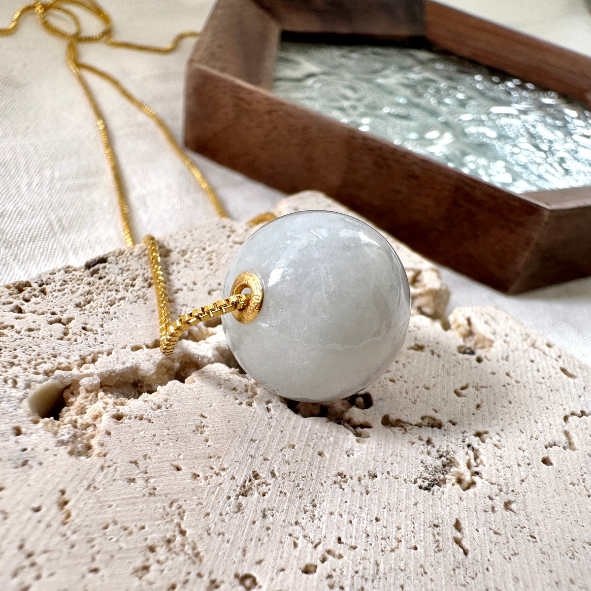 STAPLE | 18k Gold Lavender Jadeite Sphere Pendant