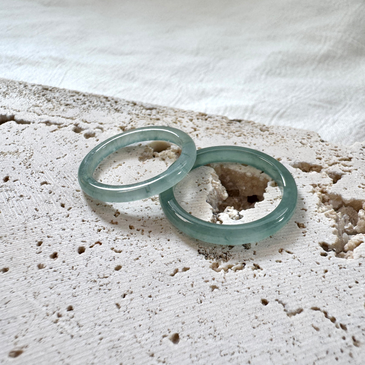 STAPLE | Skinny Teal Jadeite Rings