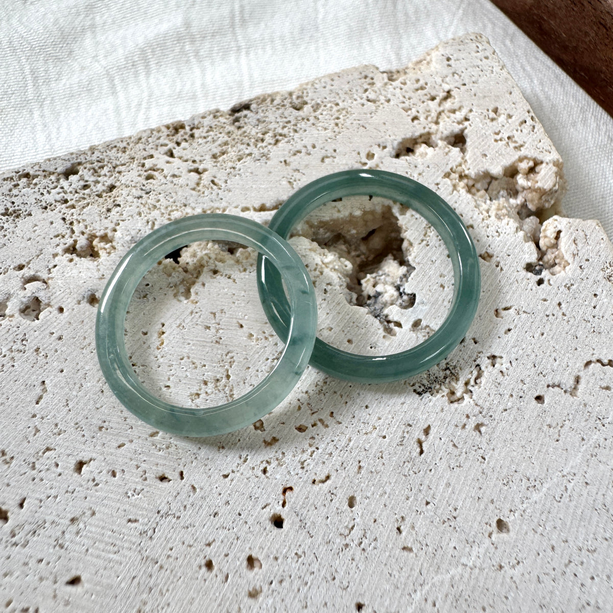 STAPLE | Skinny Teal Jadeite Rings