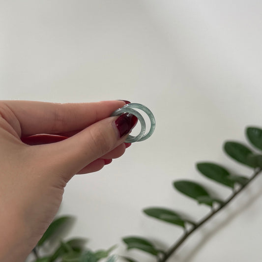 STAPLE | Skinny Teal Jadeite Rings
