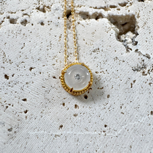STAPLE |  Petite Jadeite Doughnut Necklace (White)