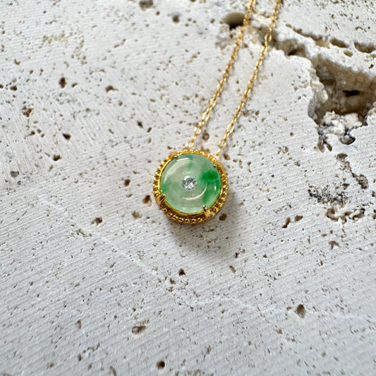 STAPLE |  Petite Jadeite Doughnut Necklace (Green I)