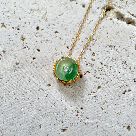 STAPLE |  Petite Jadeite Doughnut Necklace (Green II)