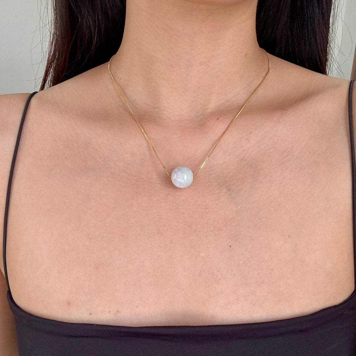 STAPLE | 18k Gold Lavender Jadeite Sphere Pendant
