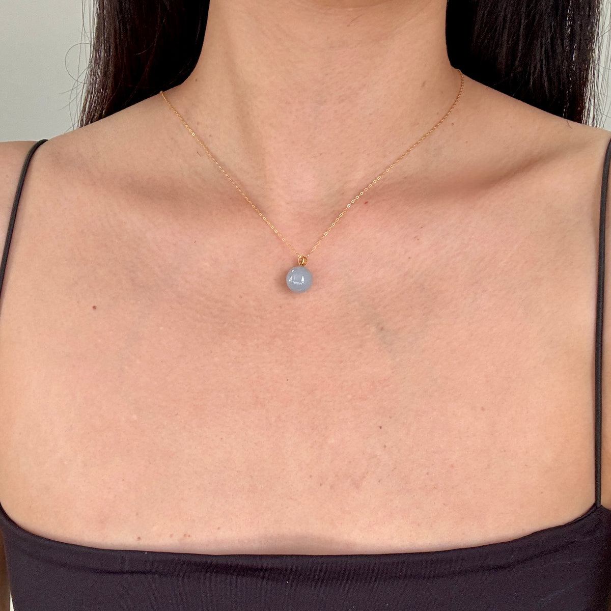 STAPLE | 18k Gold Periwinkle Jadeite Sphere Pendant