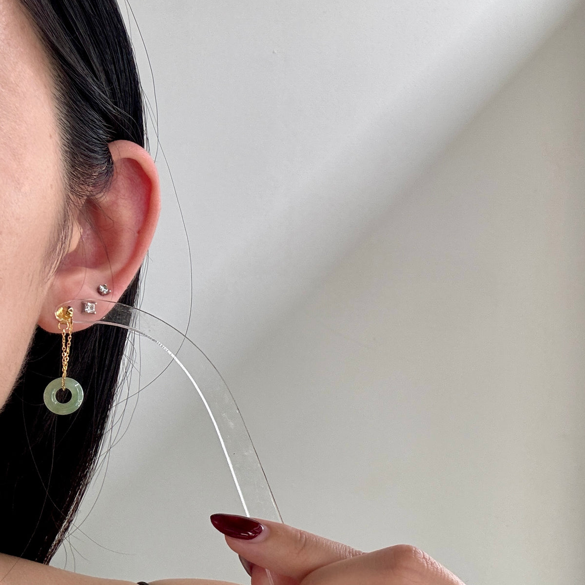 STAPLE | Green Doughnut Jadeite Earrings