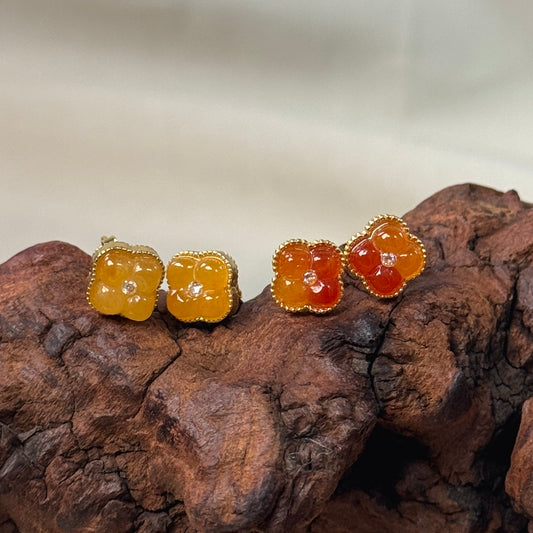 Osmanthus Jadeite Earrings- Petite