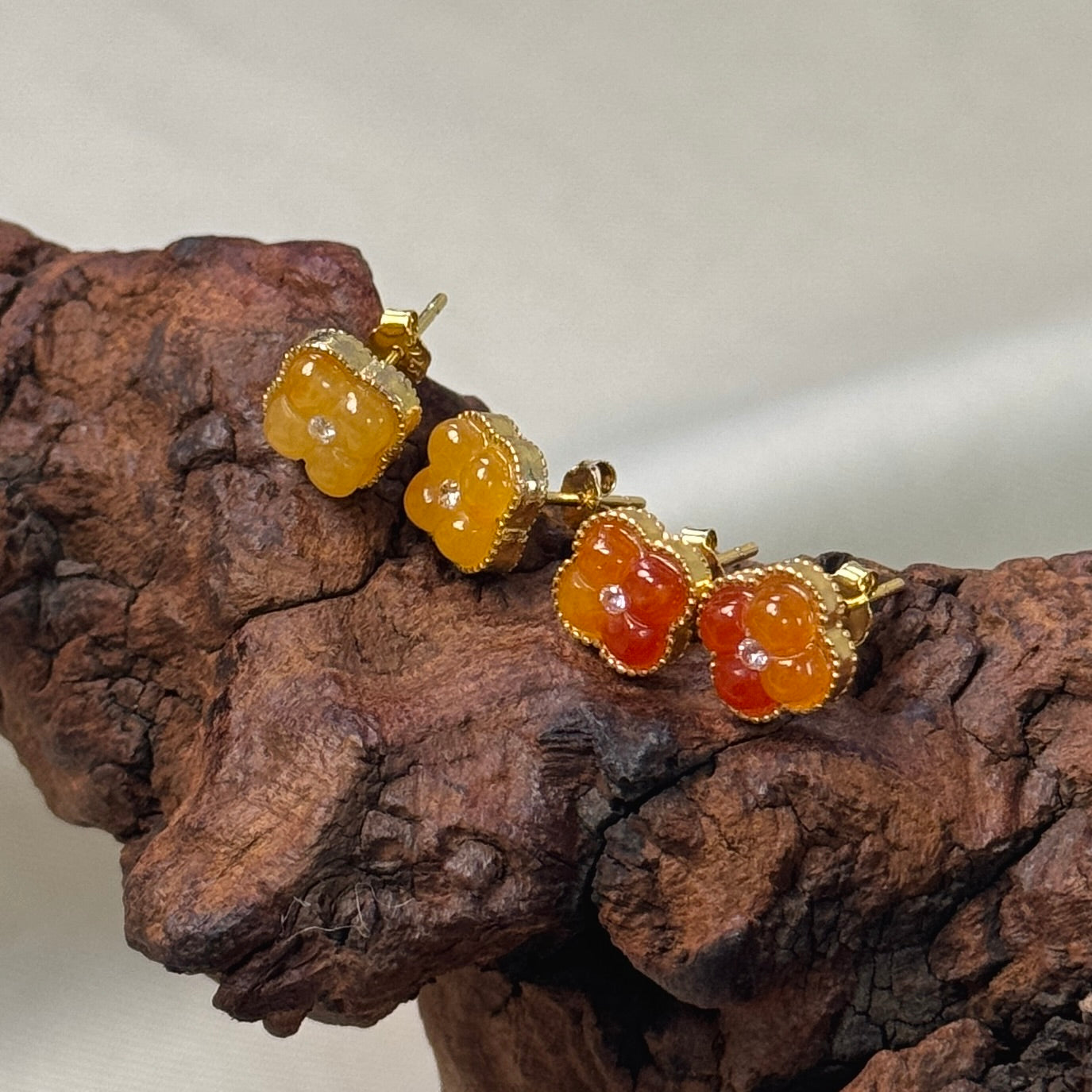 Osmanthus Jadeite Earrings- Petite