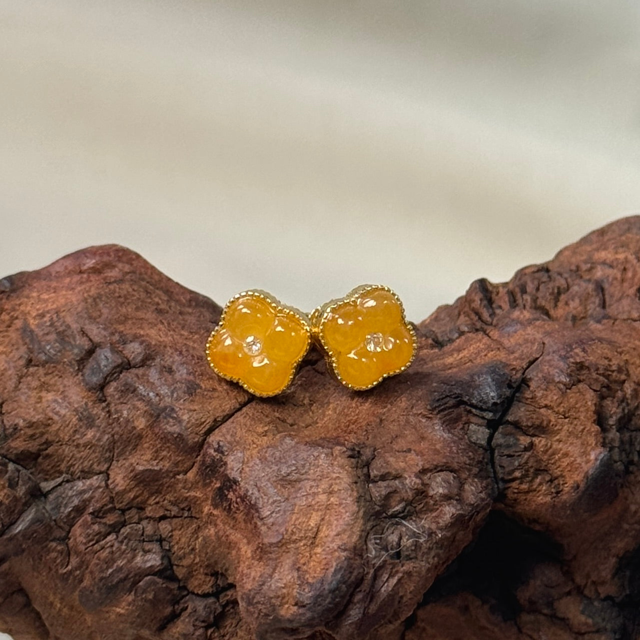 Osmanthus Jadeite Earrings- Petite