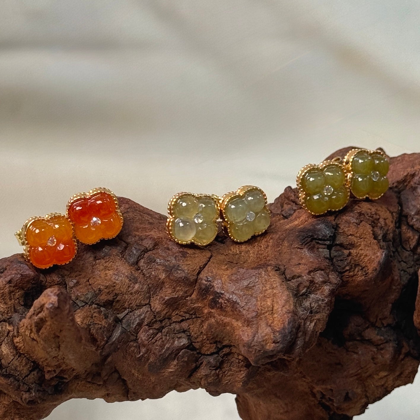 Osmanthus Jadeite Earrings- Small