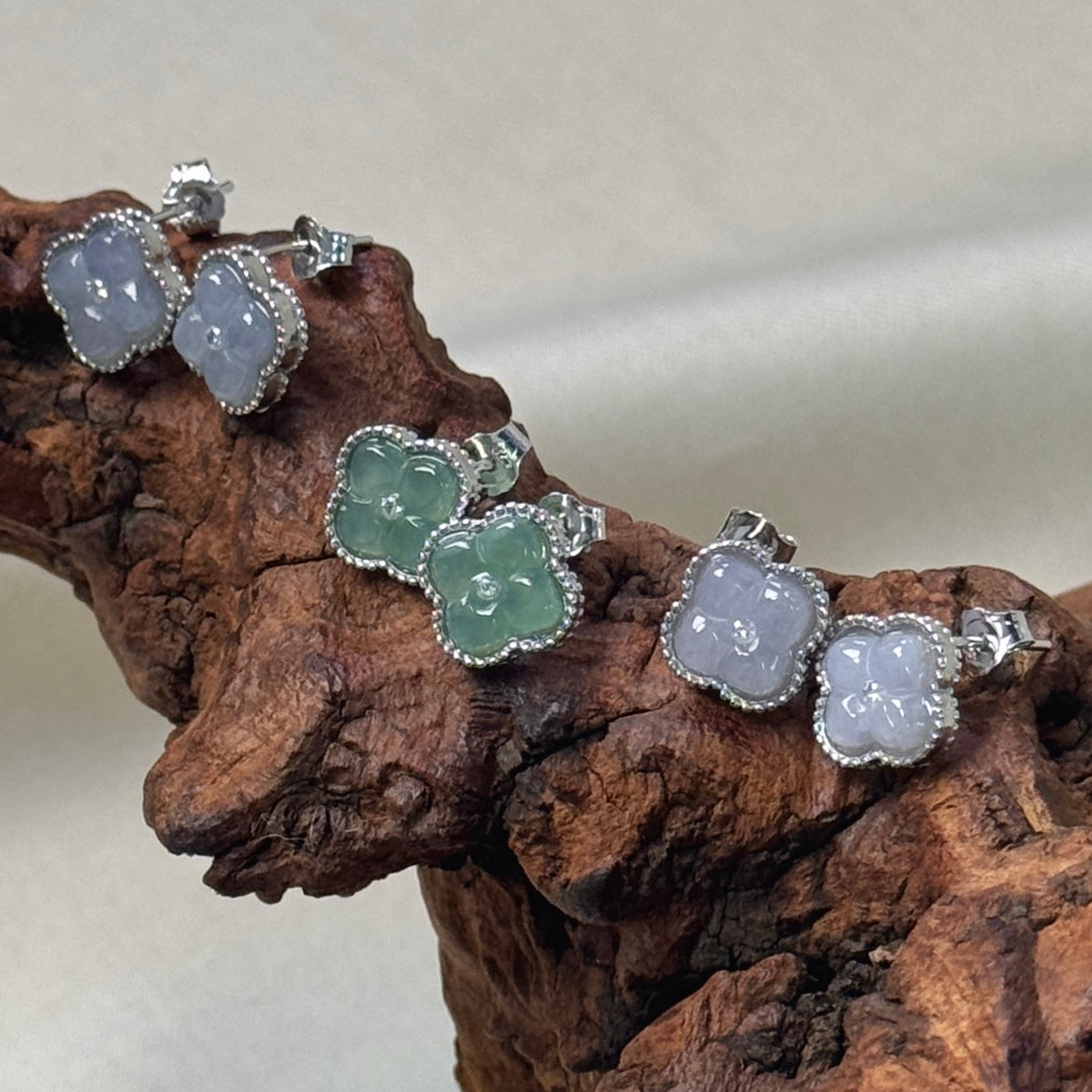 Osmanthus Jadeite Earrings- Large