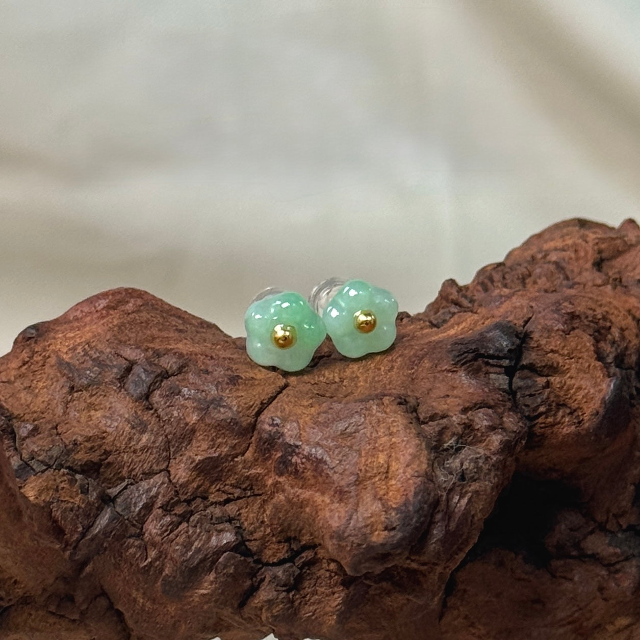 Floret Jadeite Earrings- Green