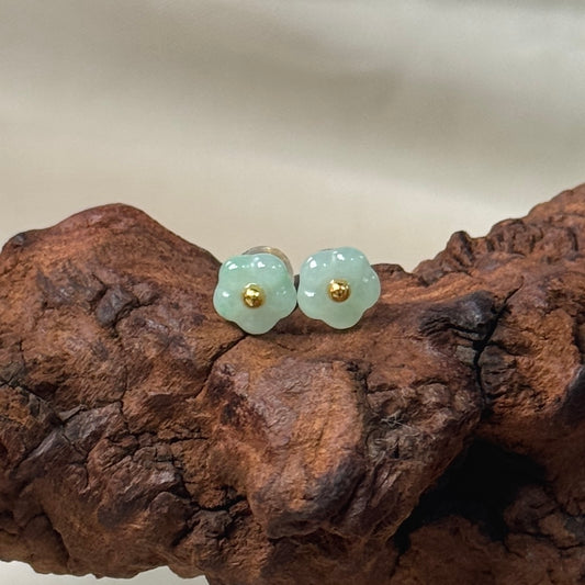 Floret Jadeite Earrings- Green