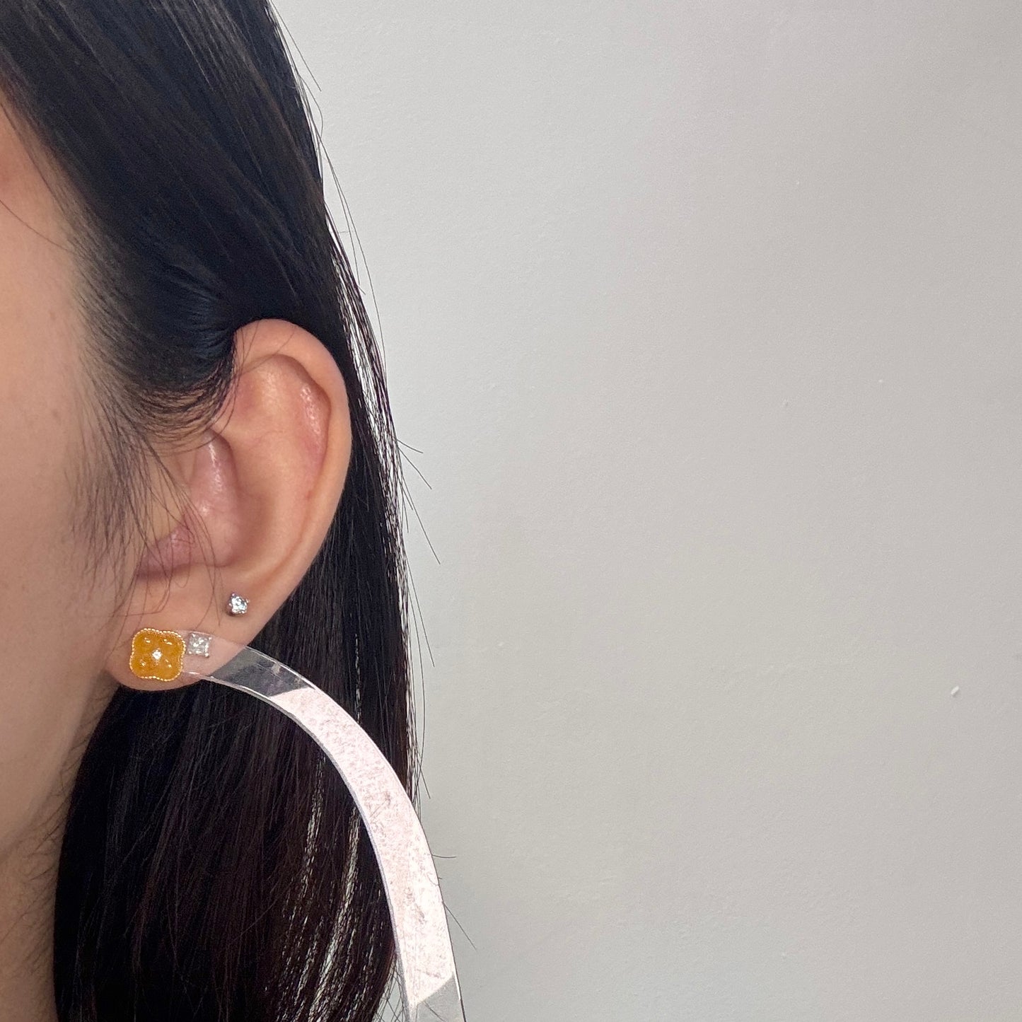 Osmanthus Jadeite Earrings- Petite