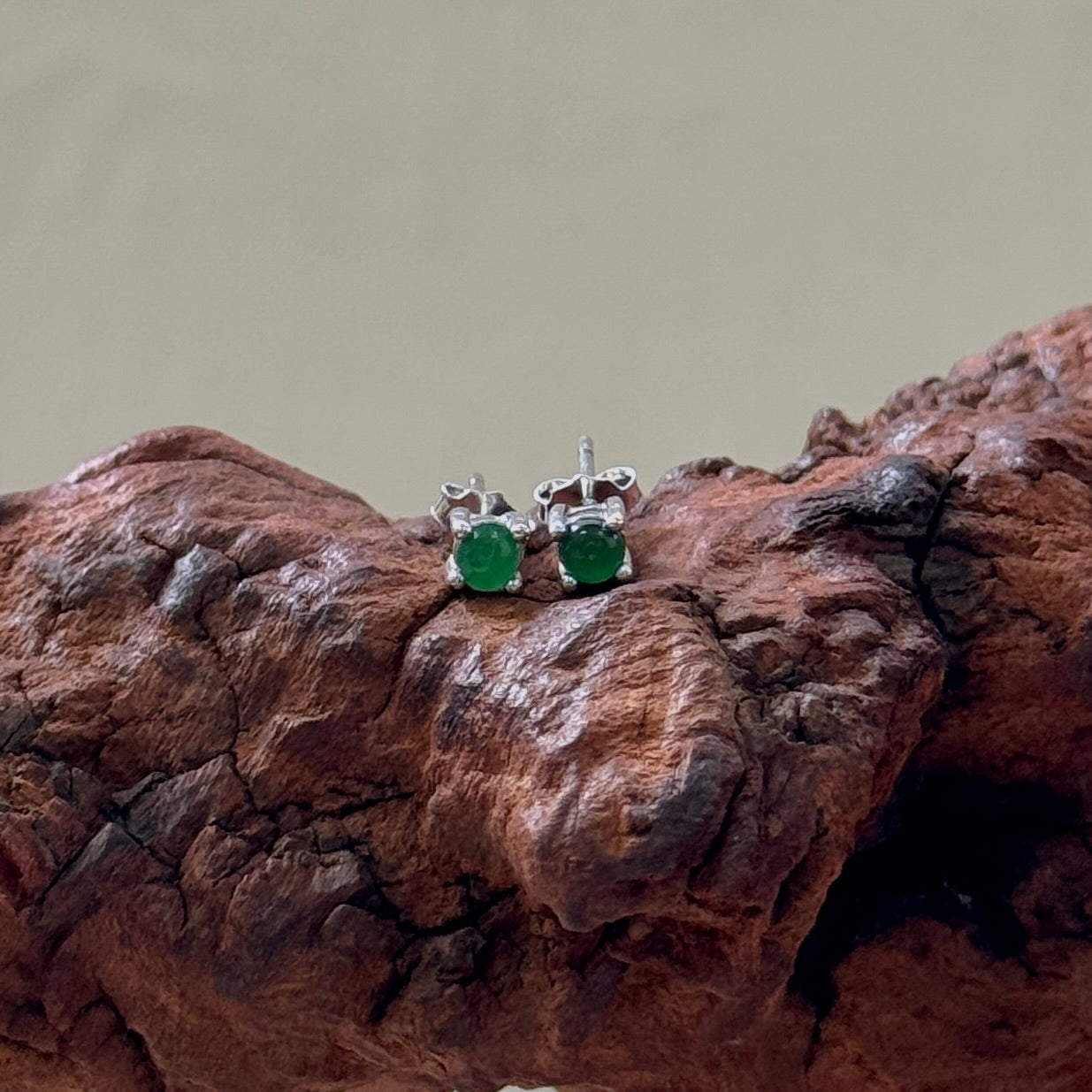 Mini Green Jadeite Earrings