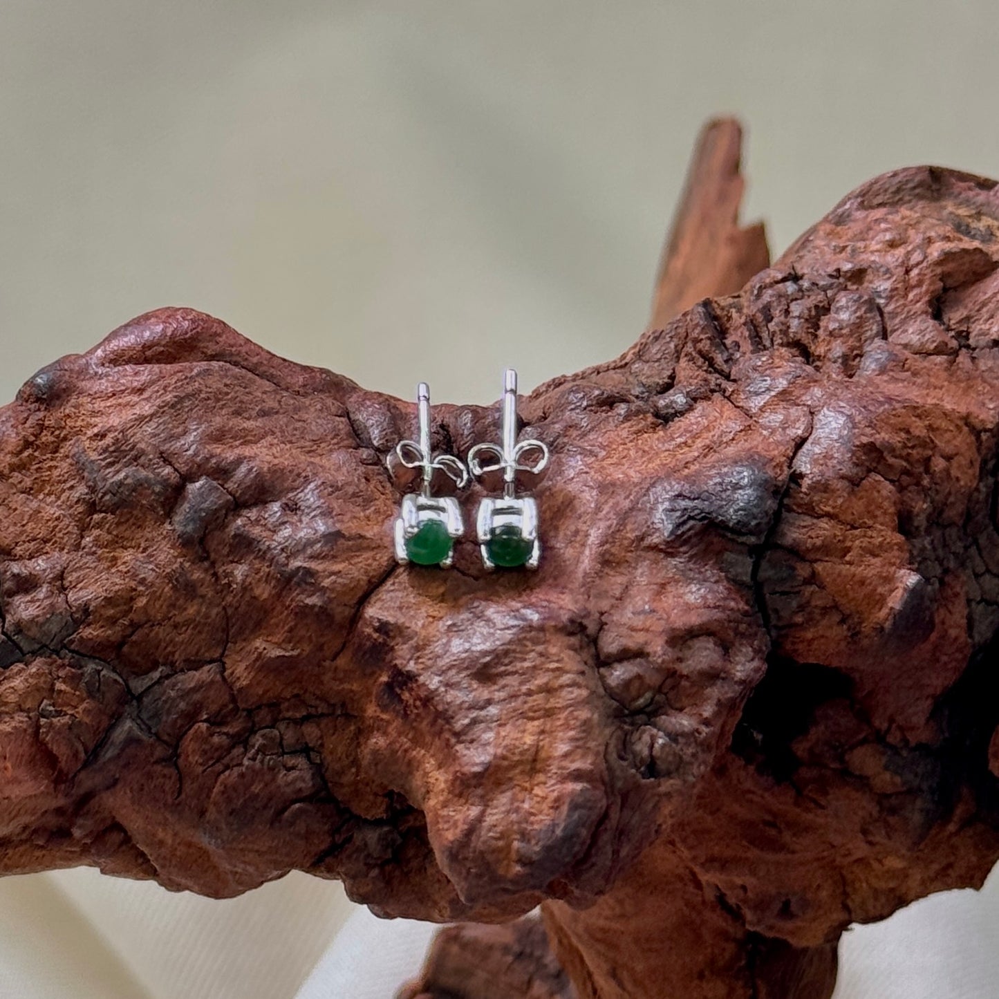 Mini Green Jadeite Earrings