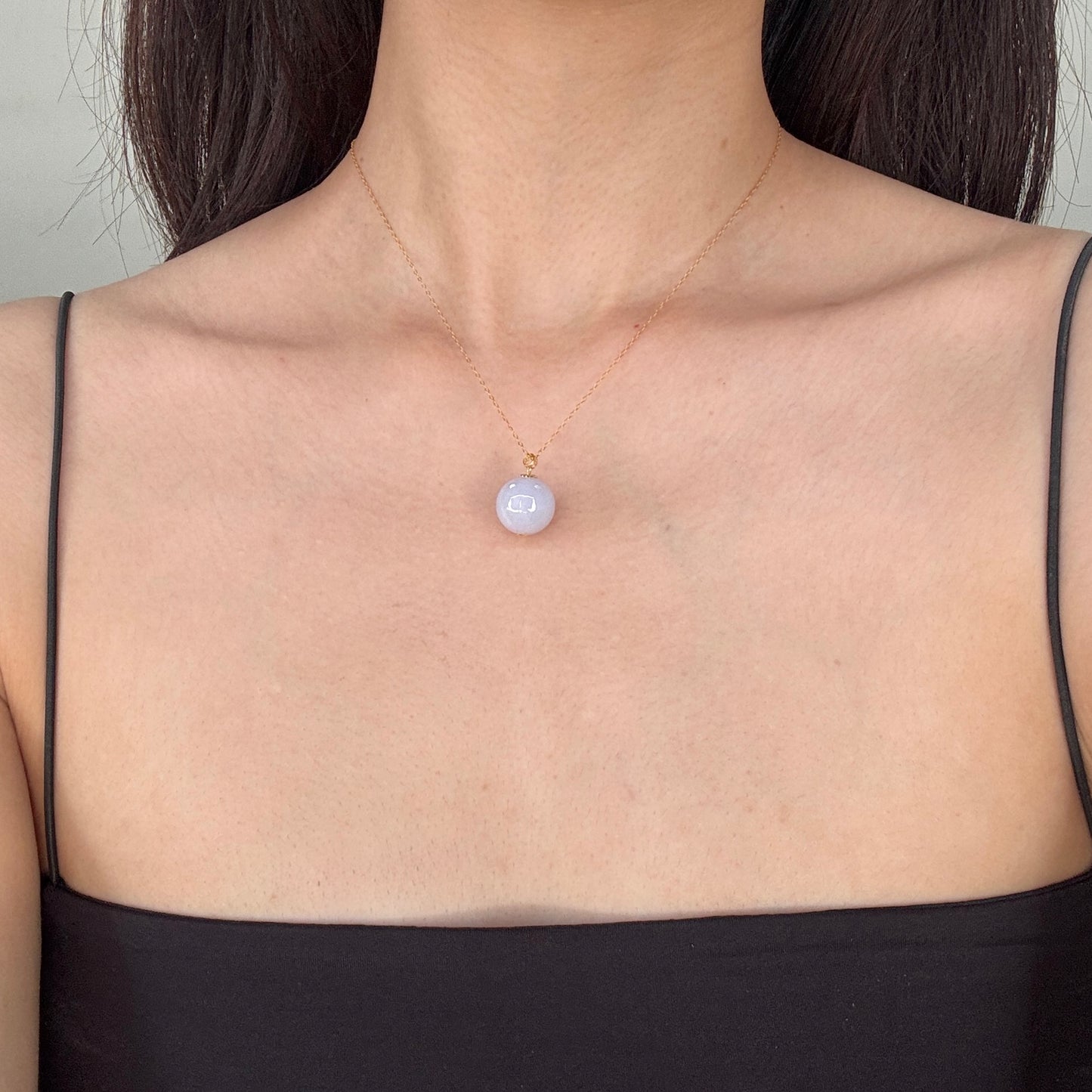 18k Gold Jadeite Orb Pendant (Purple)
