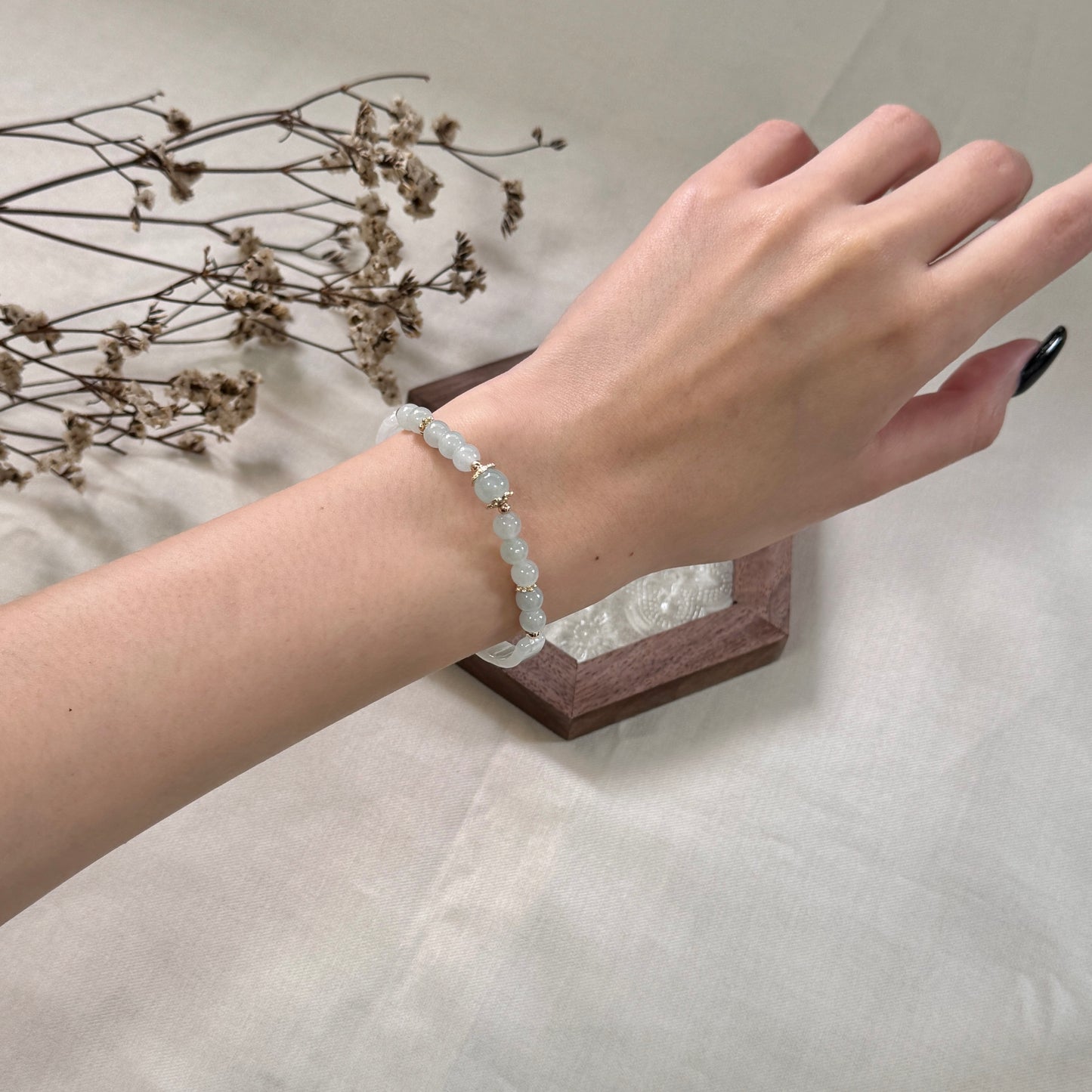 Pale Green Half-Bangle Jadeite Bracelet