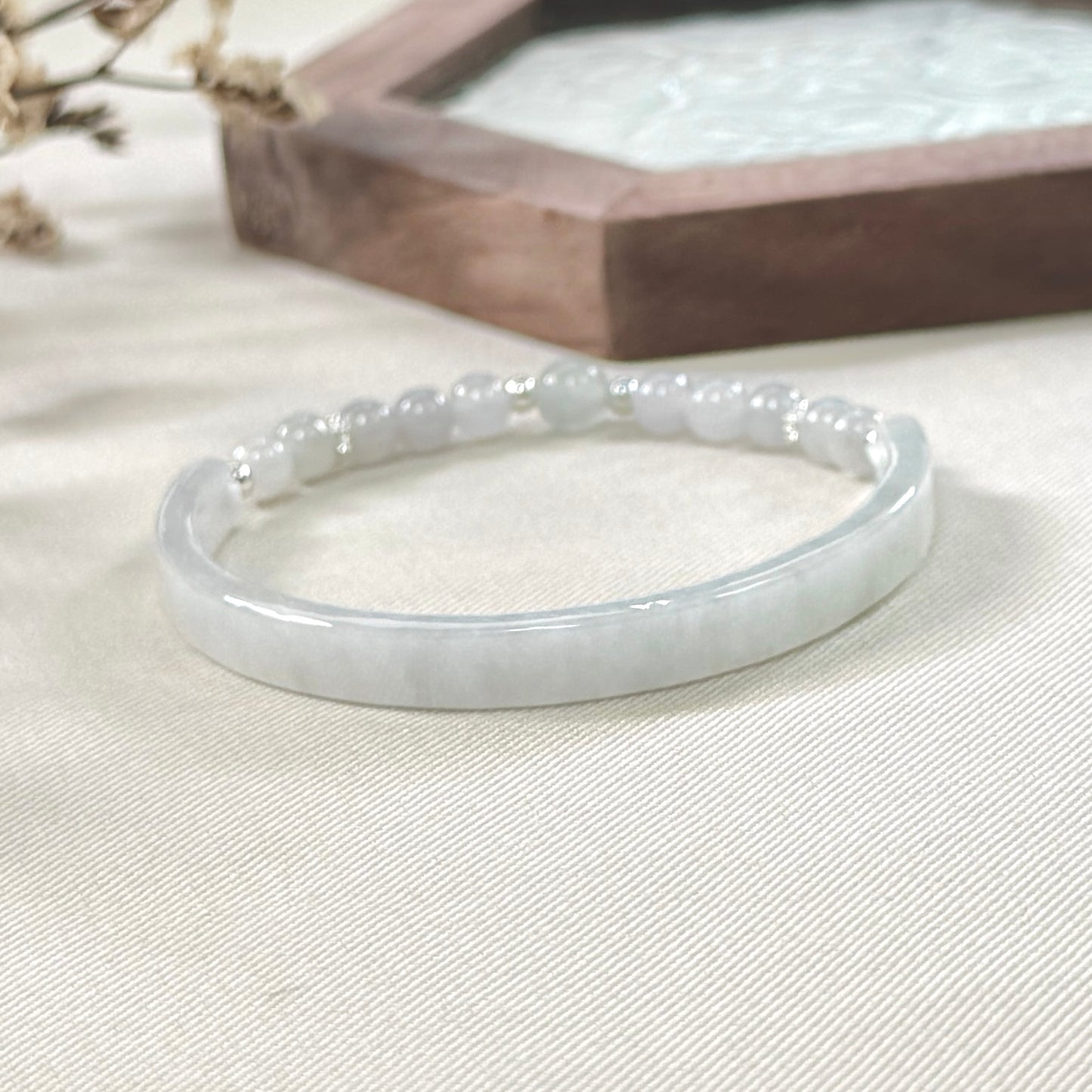Misty Half-Bangle Jadeite Bracelet