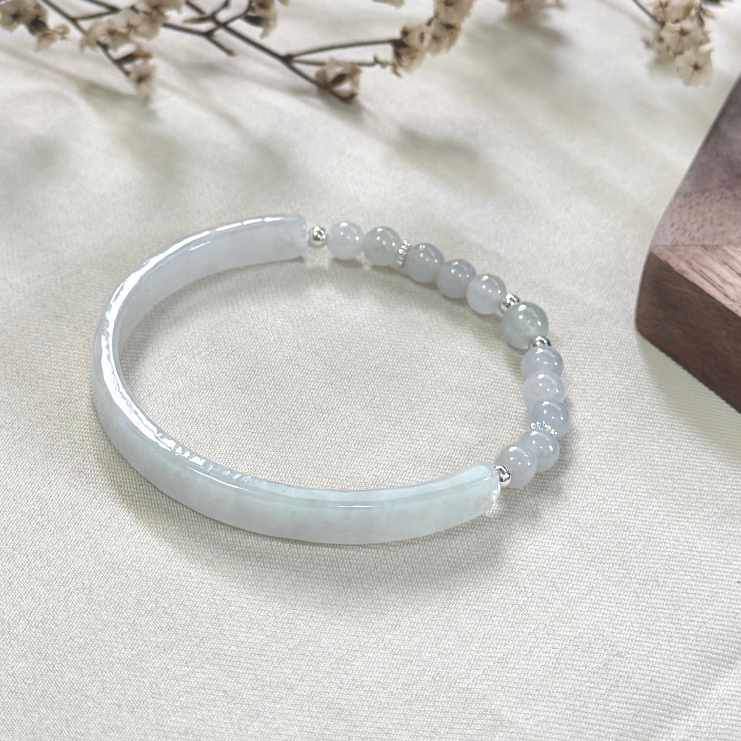 Misty Half-Bangle Jadeite Bracelet