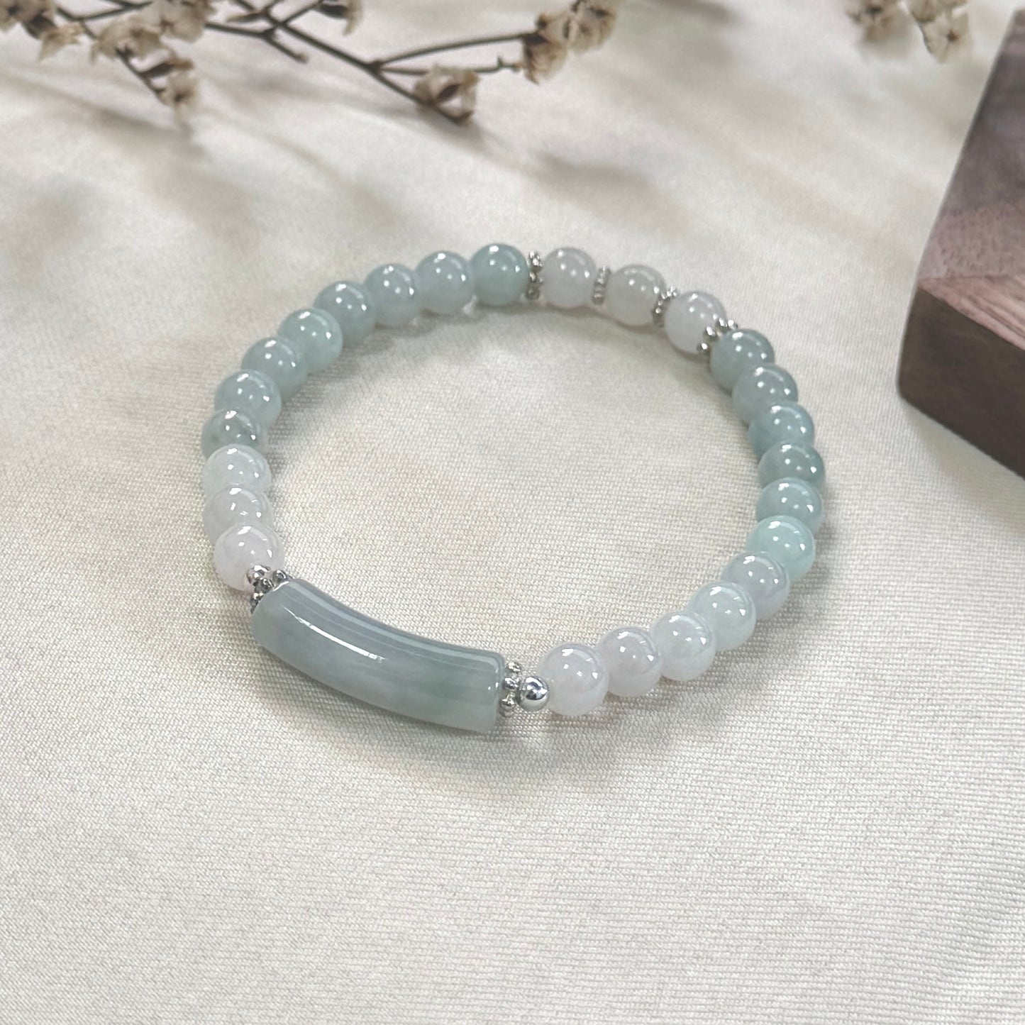 Beaded Jadeite Bar Bracelet