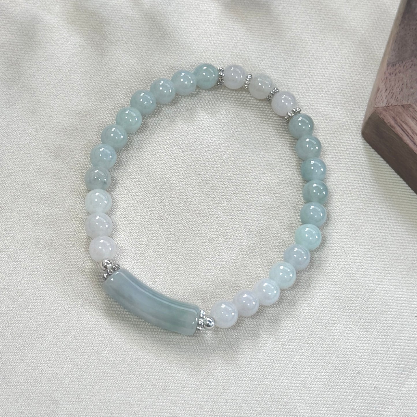 Beaded Jadeite Bar Bracelet