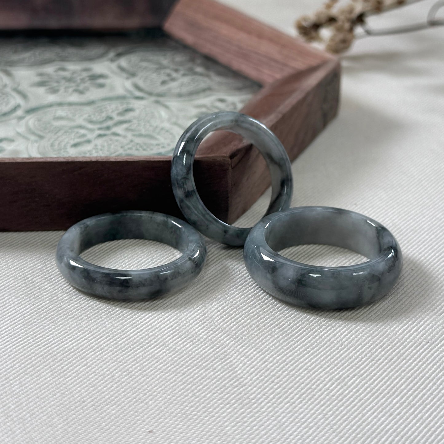 Smoke Jadeite Rings
