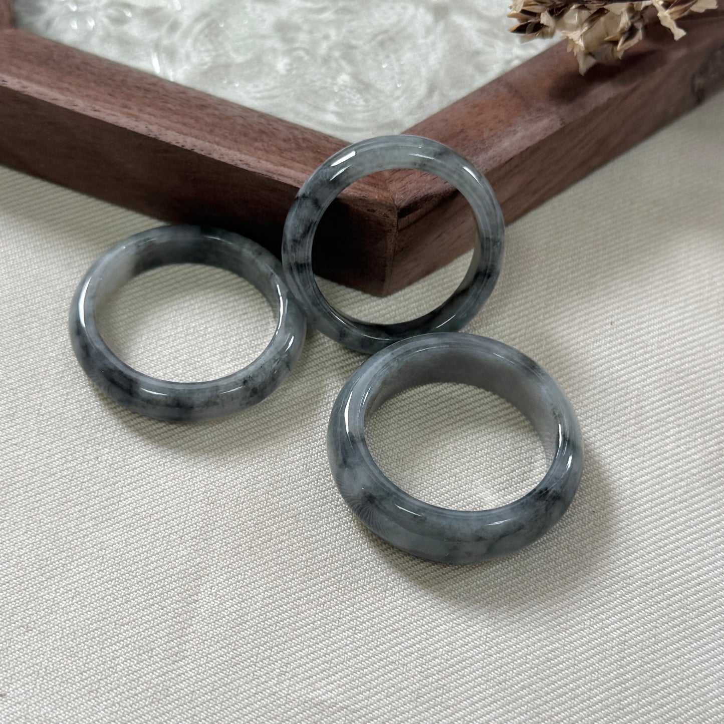 Smoke Jadeite Rings