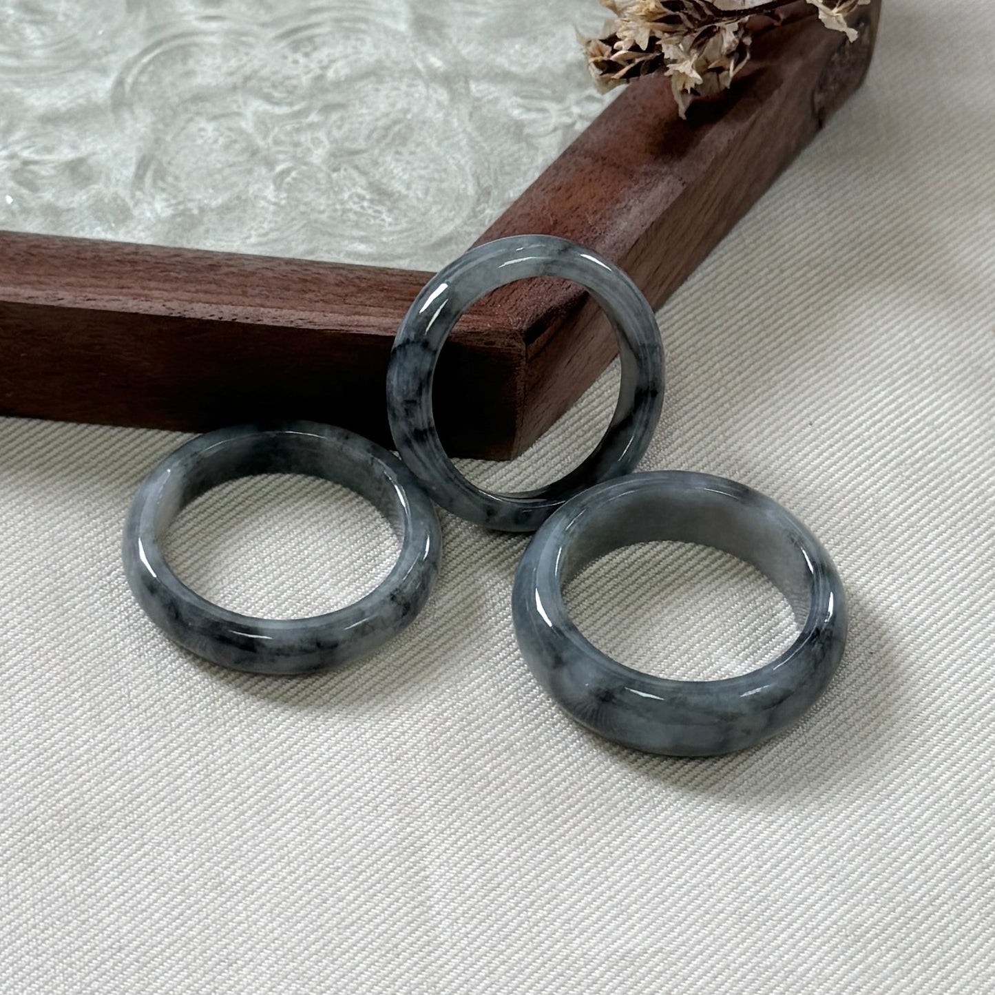 Smoke Jadeite Rings