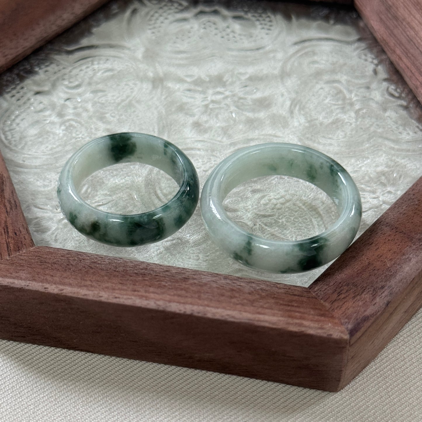 Moss Jadeite Rings