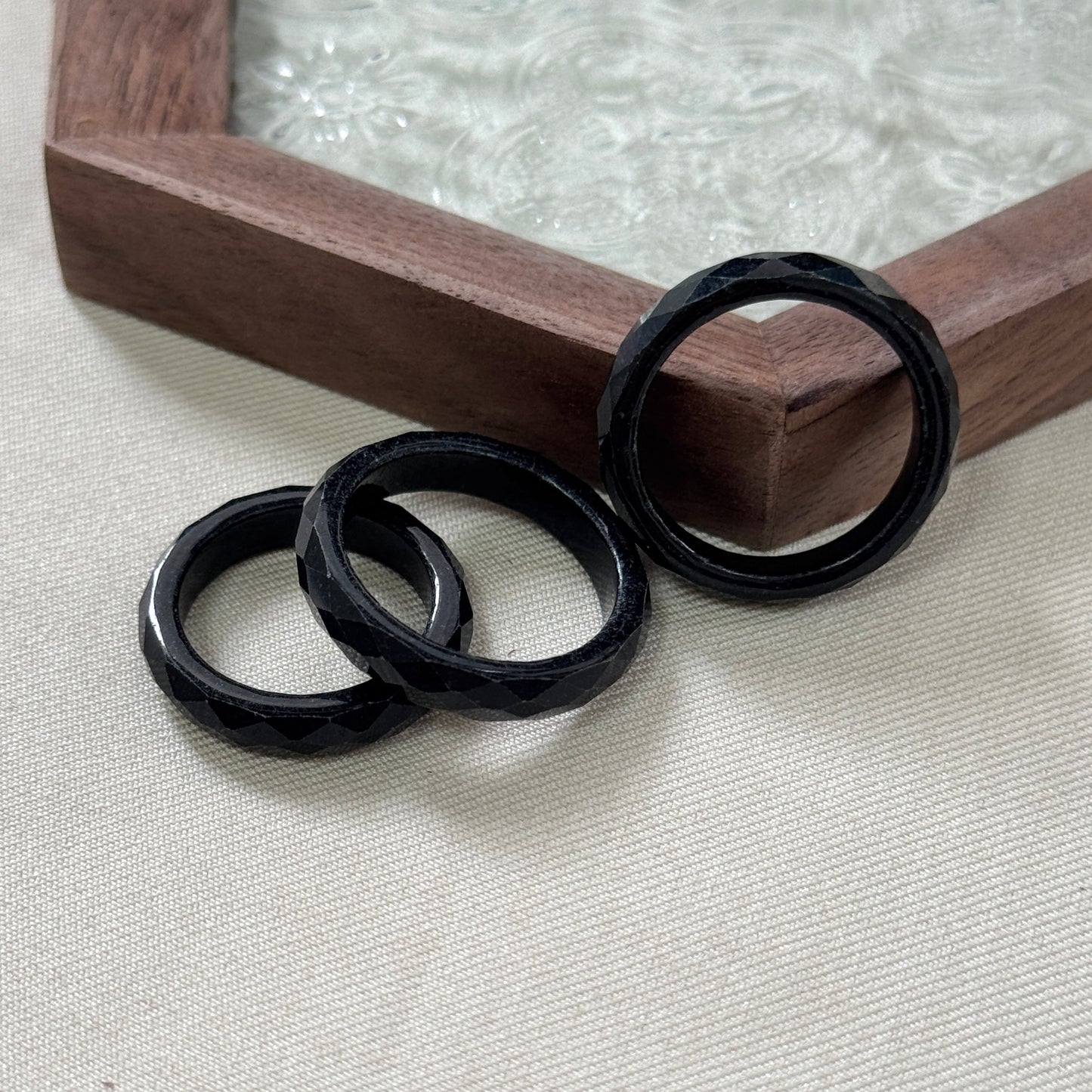 Faceted Jadeite Rings