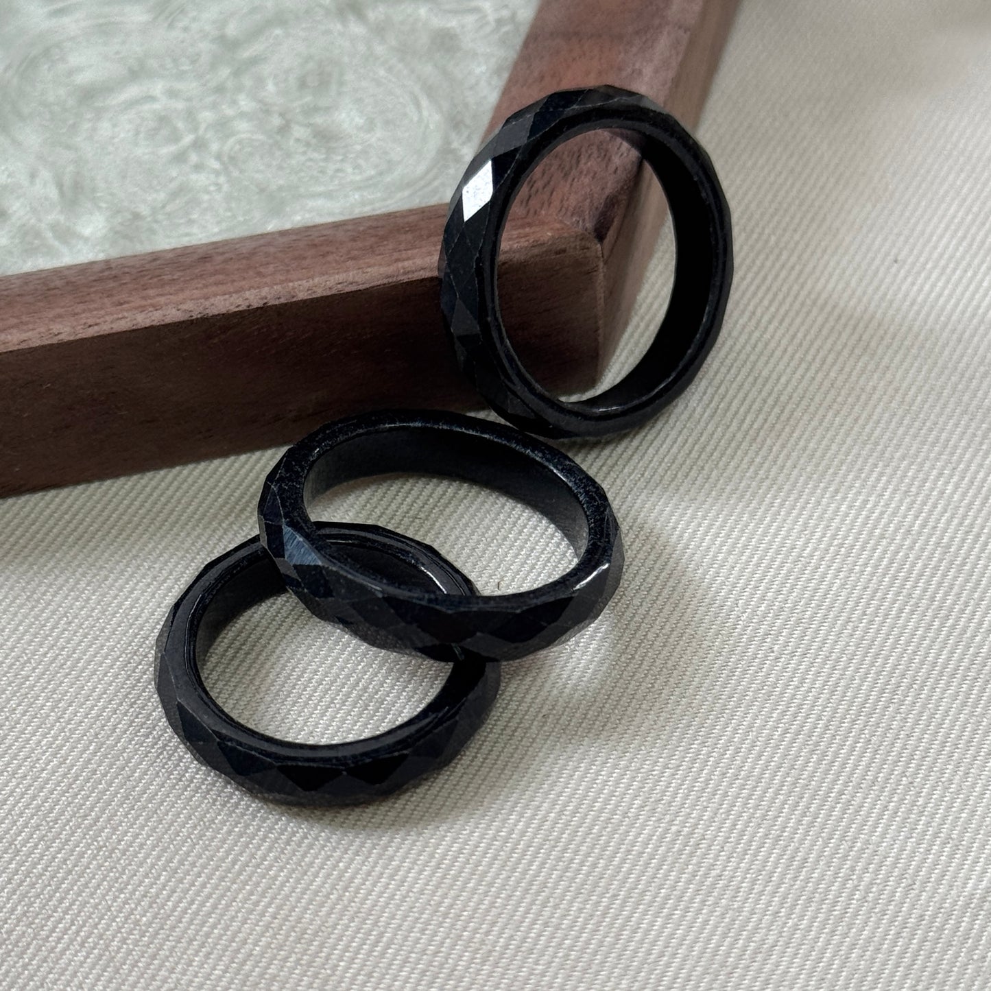 Faceted Jadeite Rings