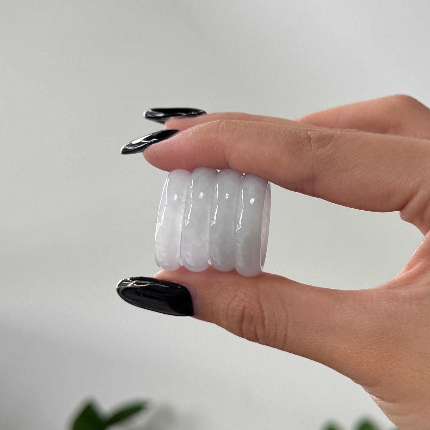 Pale Iris Jadeite Rings