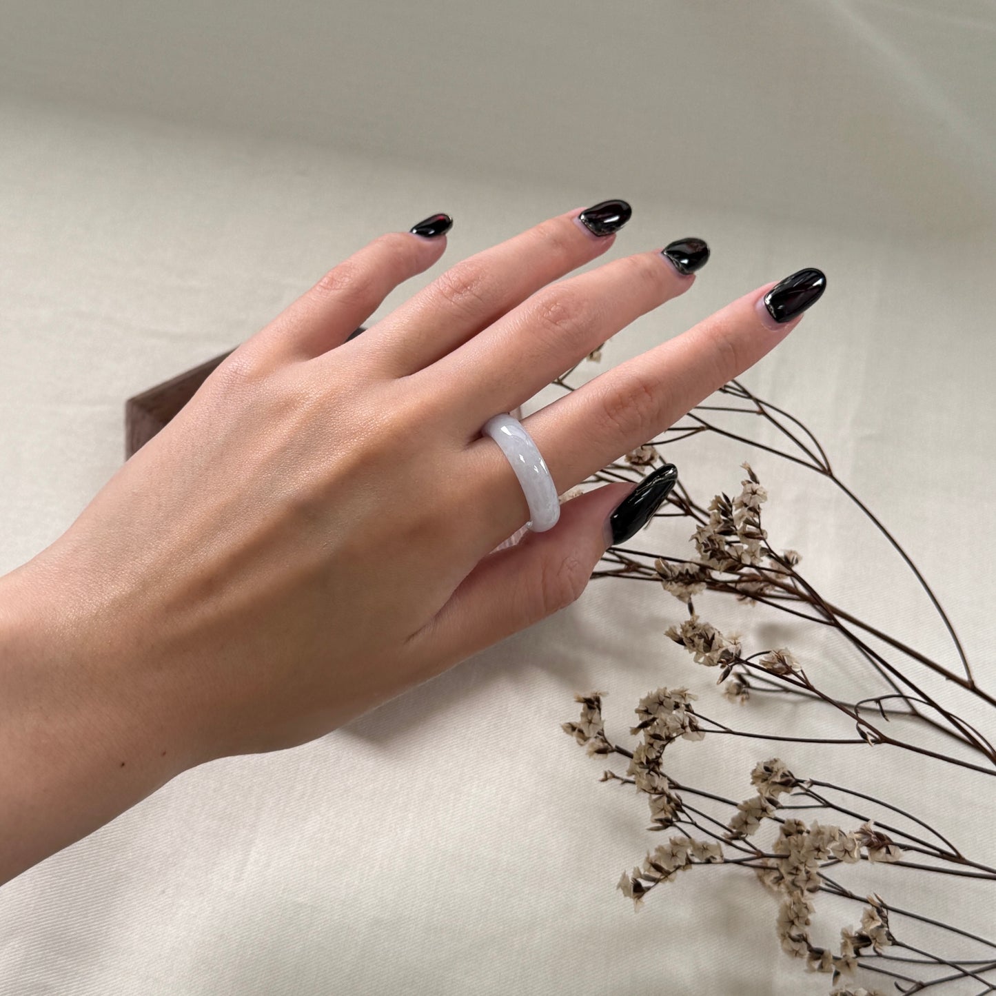 Pale Iris Jadeite Rings