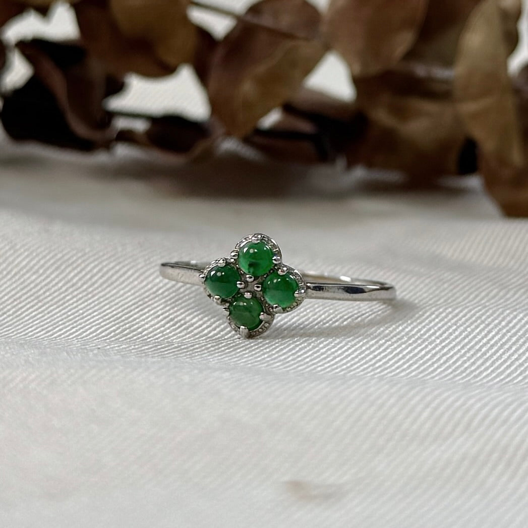 Clover Jadeite Ring
