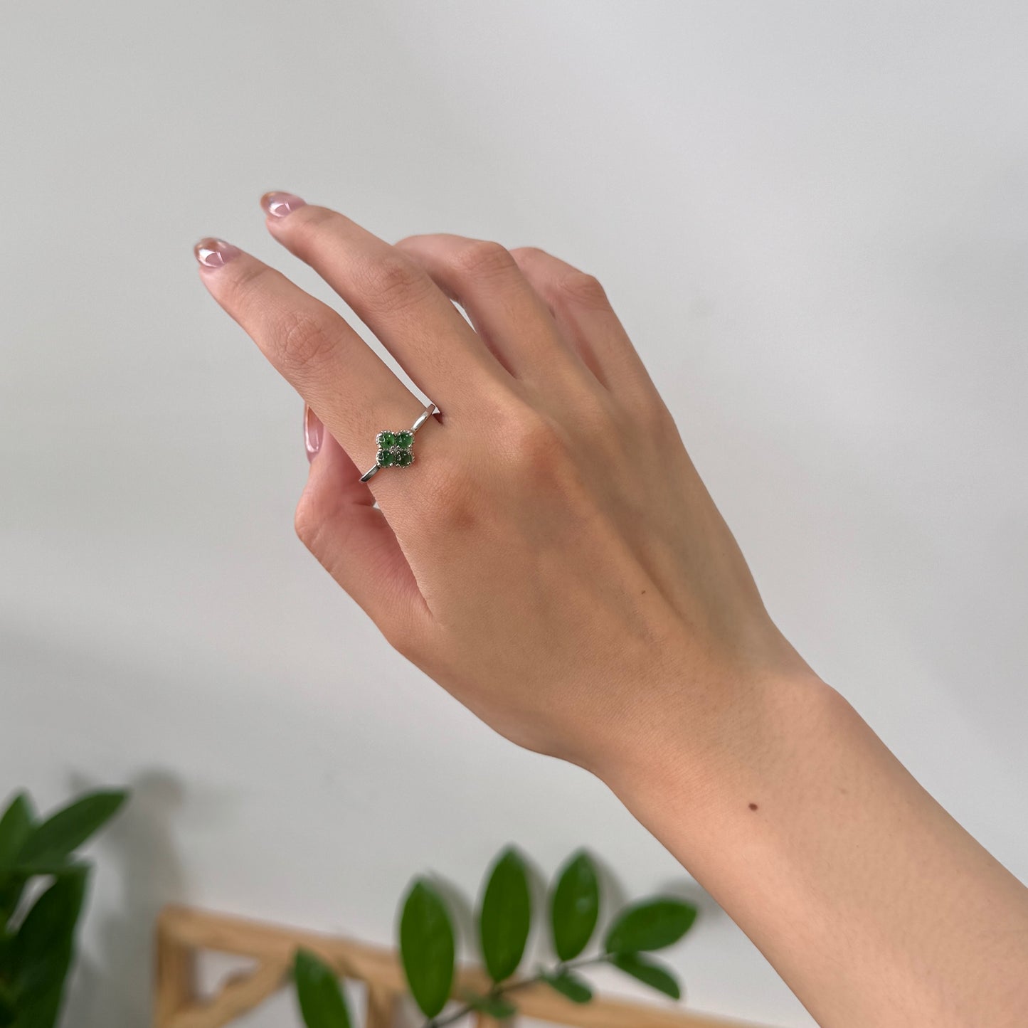 Clover Jadeite Ring