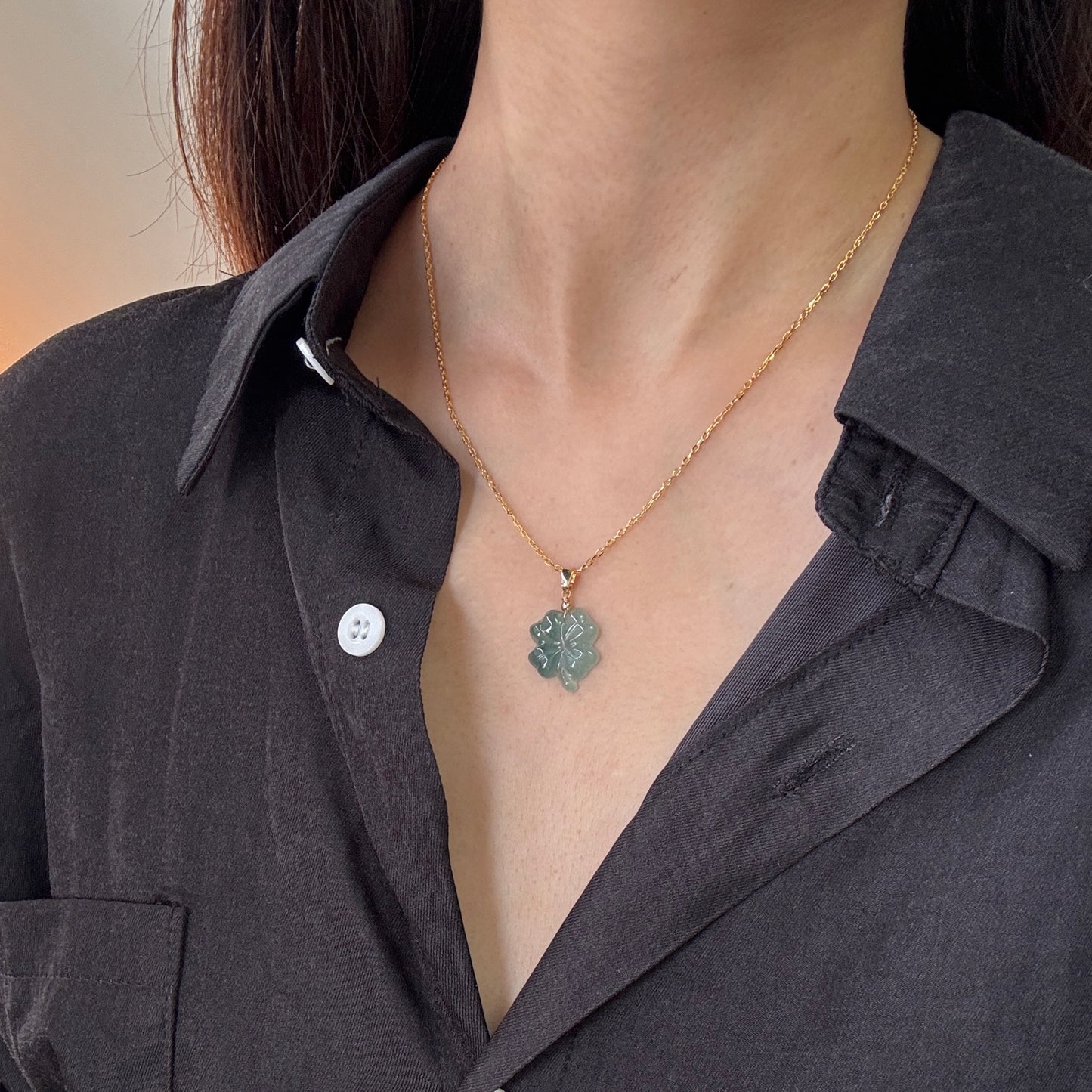 Four-leaf Clover Jadeite Necklace
