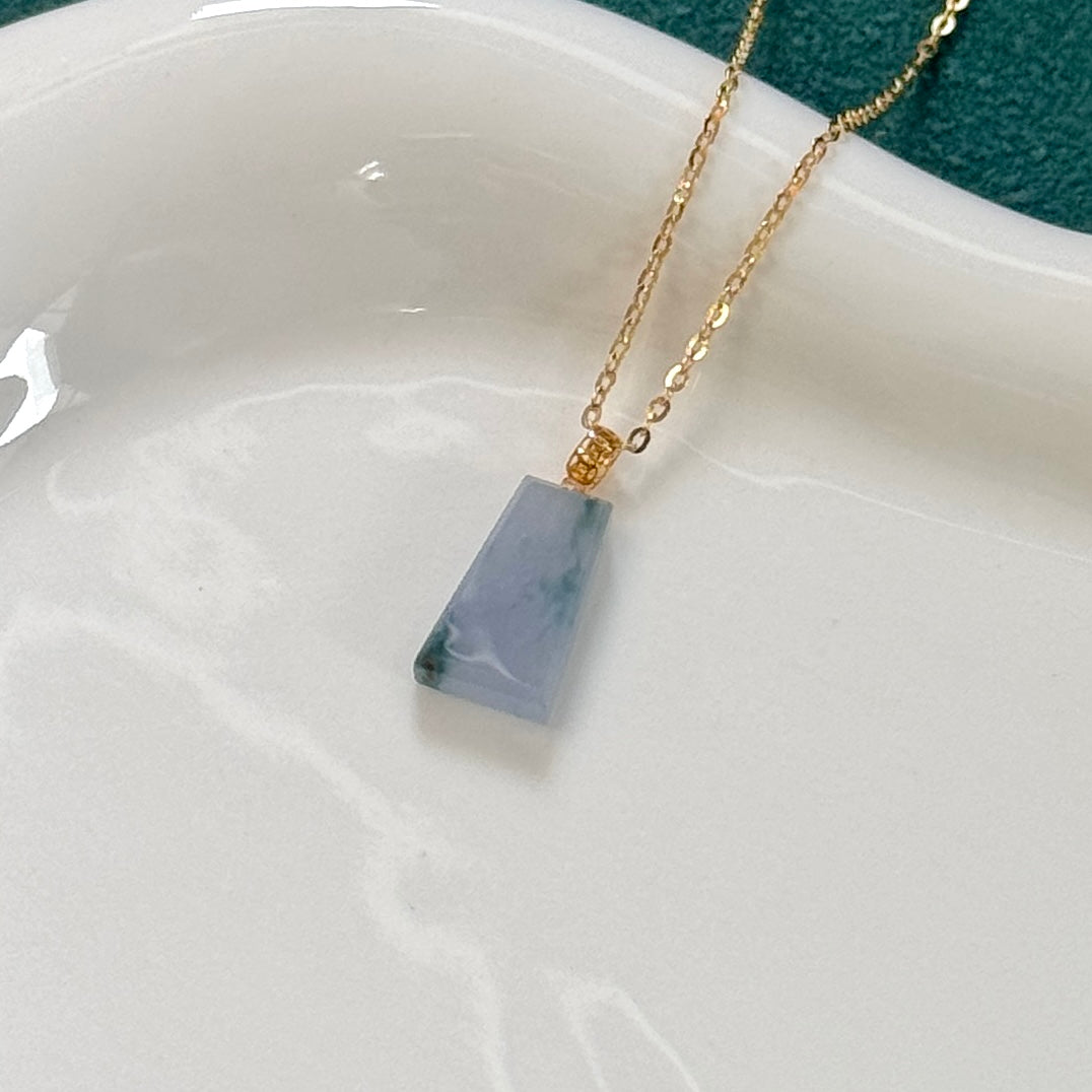 18k Gold Periwinkle Trapeze Jadeite Pendant (02)