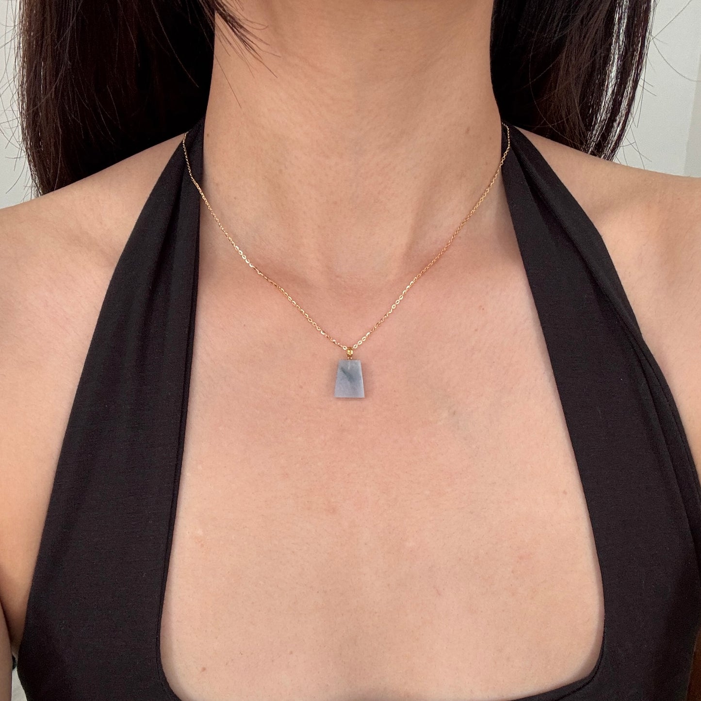 18k Gold Periwinkle Trapeze Jadeite Pendant (01)