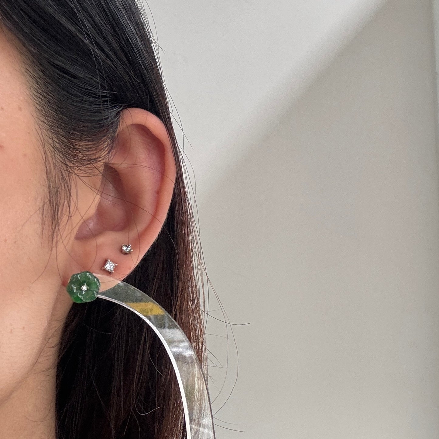 Bloom V Jadeite Earstuds