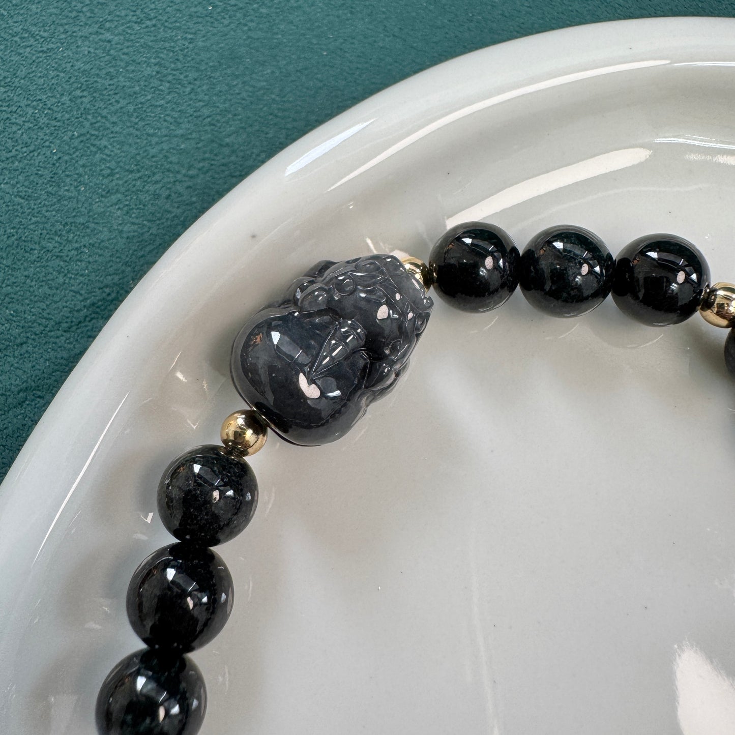 Pixiu Jadeite Bracelet | Black