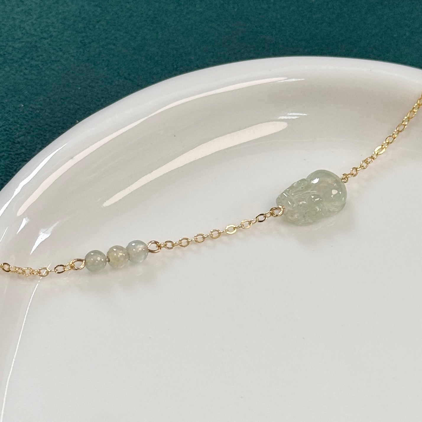 Pixiu Jadeite Bracelet | Icy Green
