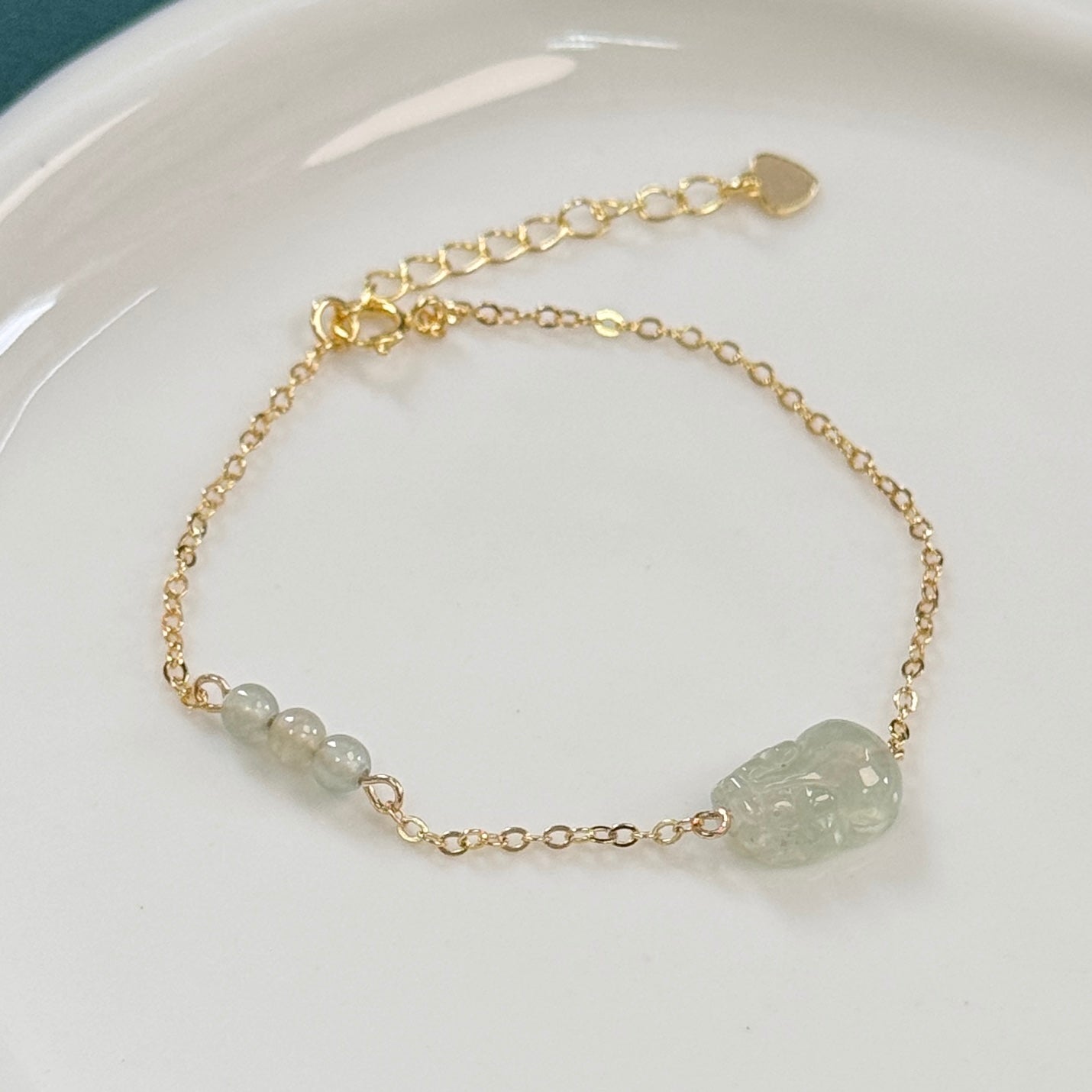 Pixiu Jadeite Bracelet | Icy Green