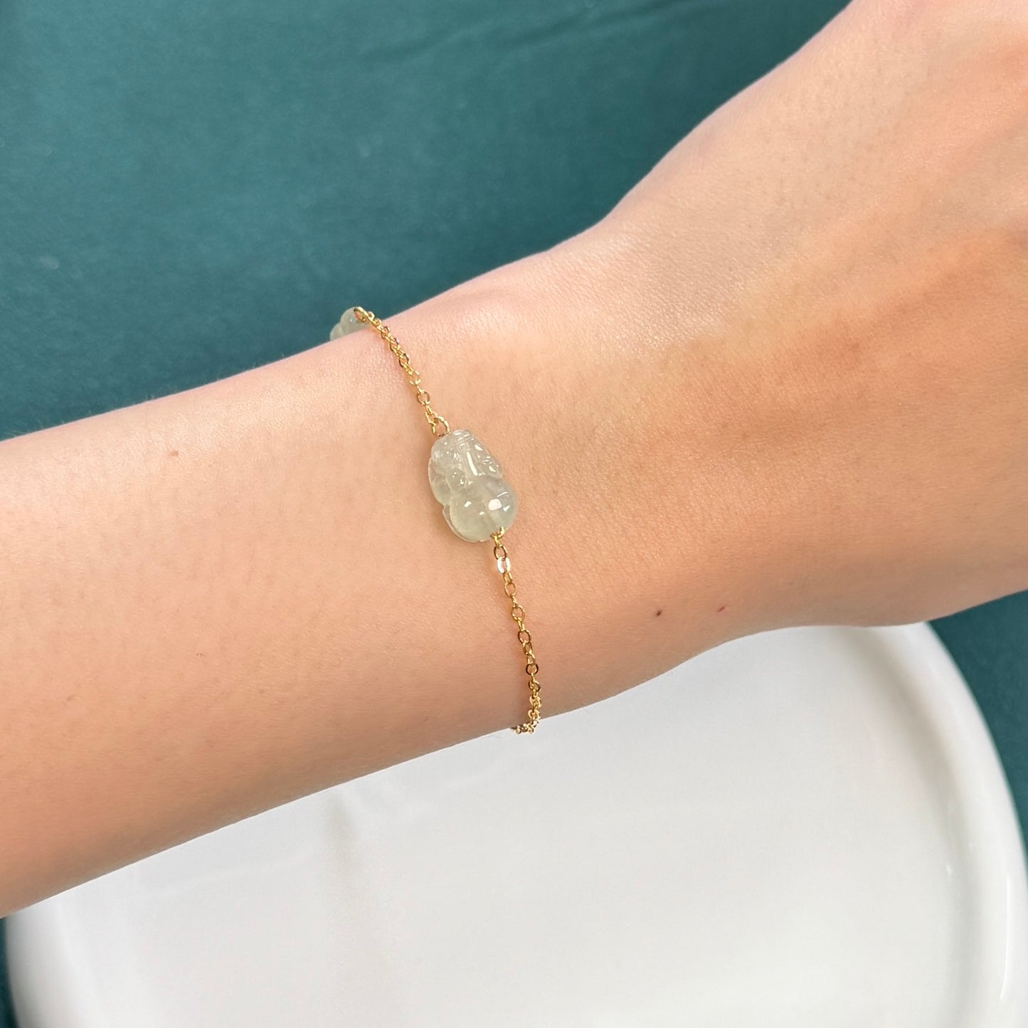 Pixiu Jadeite Bracelet | Icy Green