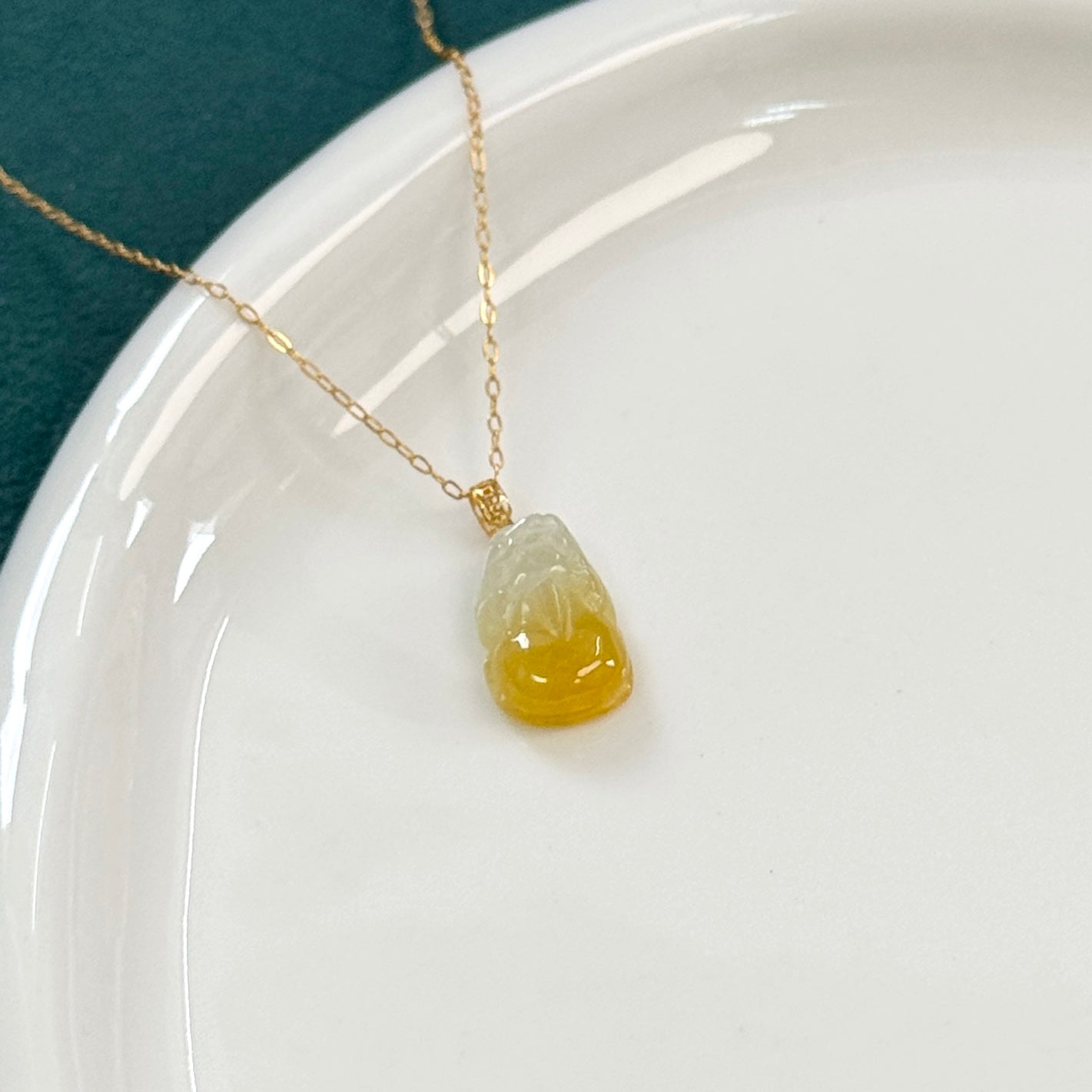 Pixiu | 18k Gold Jadeite Pendant