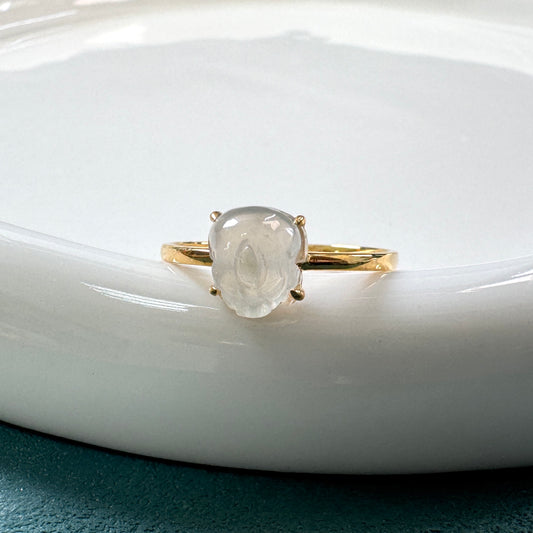 Pixiu 02 | 18k Gold Jadeite Ring